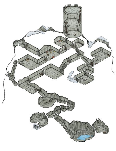 3d dungeon crawl map. Game Level Design, Fantasy City Map, Isometric Map, Dnd World Map, Fantasy World Map, Isometric Drawing, Dungeons And Dragons Classes, Tabletop Rpg Maps, Rpg Map