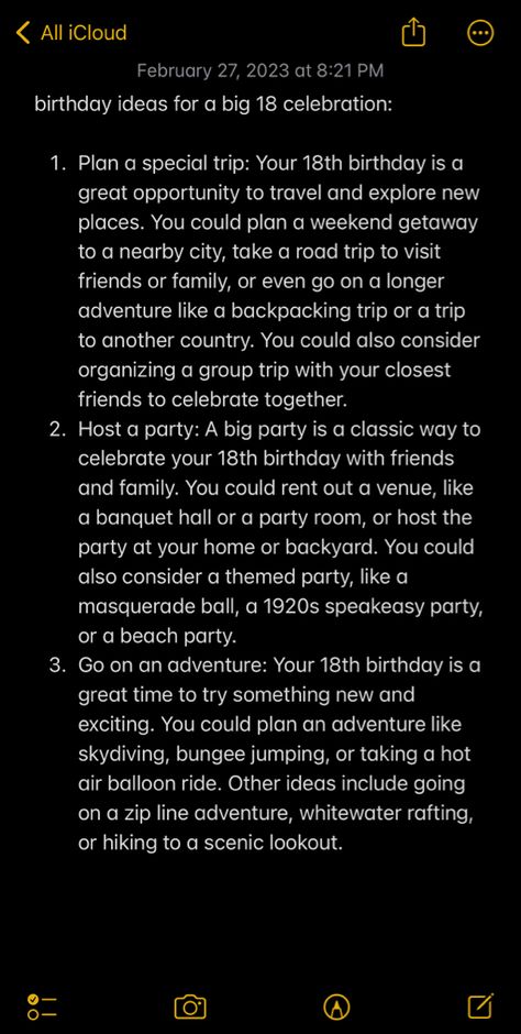 #ideas #birthdayparty #adventuretime #friendship #activities #travelgram #traveltips Chill 18th Birthday Ideas, 18th Birthday Plans Ideas, 18tj Birthday Ideas, 18th Birthday Trip Ideas, Birthday Getaway Ideas, 18th Birthday Party Ideas Activities, 18th Birthday Ideas, Friendship Activities, Intense Quotes