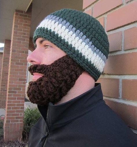 BurleyBeards. Crochet Beard, Beard Beanie, Brown Beard, Beard Hat, Beard Colour, Dark Sage, Pattern Pictures, Beanie Pattern, Hat Crochet