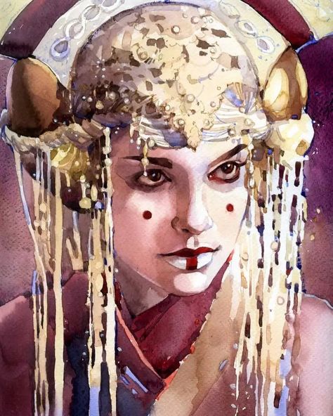 Padme Amidala Fanart, Padme Fanart, Star Wars Art Drawings, Queen Amidala, Star Wars Drawings, Padme Amidala, Star Wars Outfits, Star Wars Movie, Drawing Images