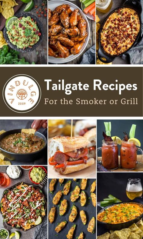 12 Tailgate Recipes (on the Smoker or Grill) - Vindulge Tailgate Smoker Recipes, Tailgate Chili Recipe, Tailgating Hacks, Can Cooker, Tailgate Grilling, Buffalo Chicken Wings Recipe, Superbowl Recipes, Snack Stadium, Tailgate Party Food