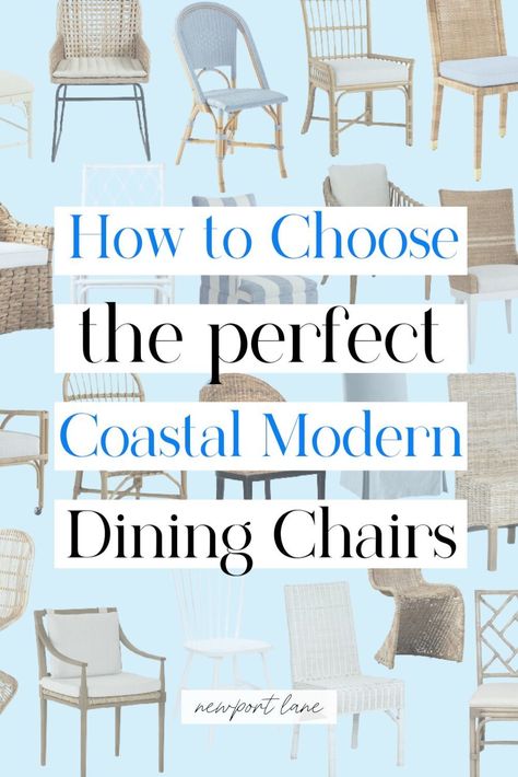 Find out how to choose the best dining chairs for a coastal dining room in our new blog post! Discover top picks for the Best Dining Chairs that suit a coastal style. Explore Coastal Dining Chairs that offer both comfort and coastal charm. Get practical Interior Design Tips to help you create the perfect coastal dining room with the ideal dining chairs. Cottage Dining Room Ideas, Coastal Dining Room Decor, Modern Coastal Dining Room, Coastal Farmhouse Dining Room, Coastal Dining Table, Best Dining Chairs, Coastal Dining Chairs, Beach Dining Room, White Wooden Chairs