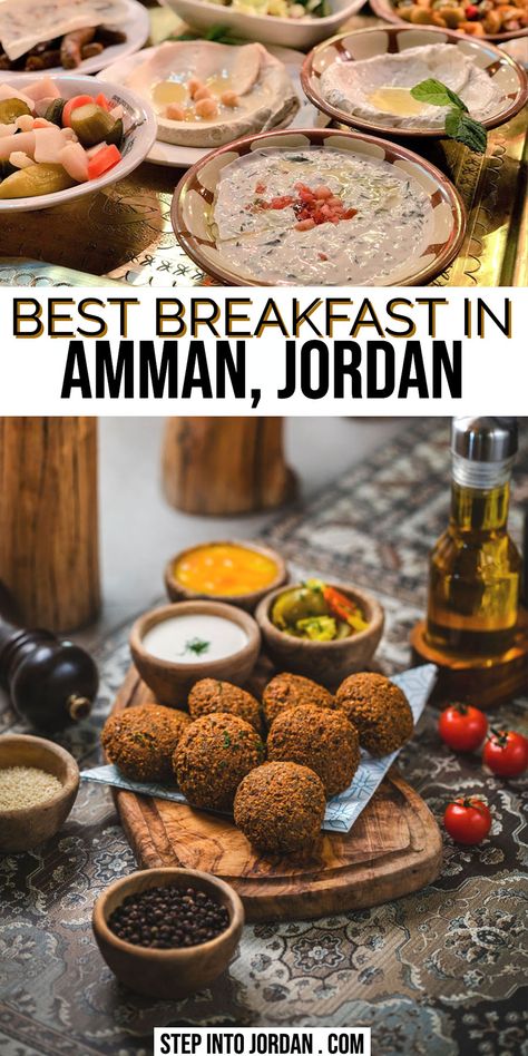 When visiting Jordan, do not miss the best breakfast in Amman, whther falafel, hummous or fatteh, find out where to eat in Amman | Middle Eastern Food | Jordanian Food | Jordanian Dishes | Middle Eastern Dishes #amman #jordan #food Middle Eastern Breakfast Recipes, Arab Breakfast, Arabic Breakfast, Middle Eastern Recipes Arabic Food, Jordan Trip, Jordanian Food, Lebanese Breakfast, Middle Eastern Food, Cooking Mama