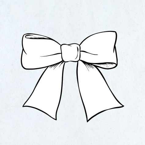 Bows Sketches, Bow Art Design, Bow Drawing Easy, Bow Graphic Design, Bow Drawing Aesthetic, Easy Bow Drawing, Bow Illustration Ribbon, How To Draw A Ribbon, Coquette Bow Drawing