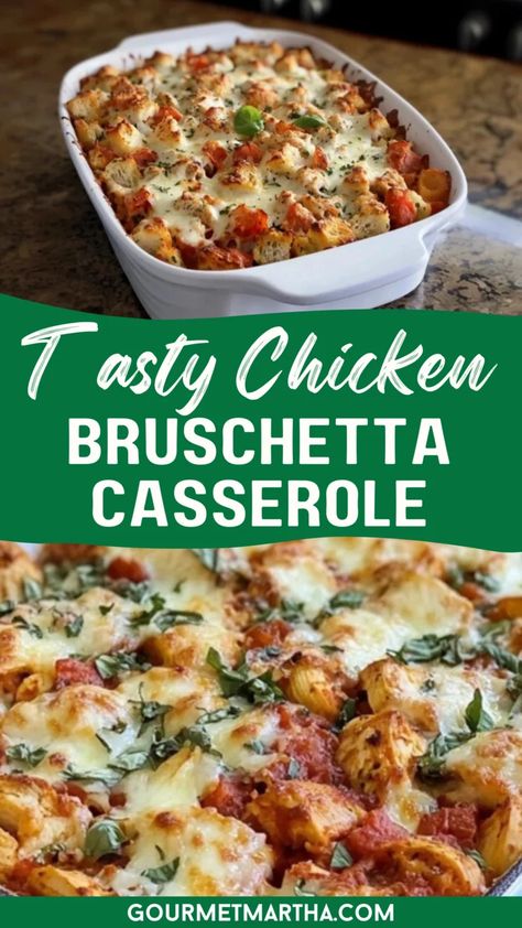 This delightful chicken bruschetta casserole brings together tender chicken, fresh tomatoes, basil, and melty mozzarella in a single, easy-to-bake dish. Perfectly balanced with Italian herbs and topped with crispy breadcrumbs, it’s a comforting and flavorful meal that’s great for any night of the week. Save this recipe for an easy dinner #ChickenBruschetta #CasseroleRecipe #EasyDinnerIdeas #ItalianCasserole #ComfortFood #FamilyDinner #WeeknightMeals #QuickAndEasy #TastyCasserole #HealthyChicken Kraft Bruschetta Chicken Bake, Sheet Pan Bruschetta Chicken, Bruschetta Recipe Chicken, Bruschetta Chicken Casserole, Bruschetta Casserole, Chicken Bruschetta Casserole, Bruschetta Chicken Bake, Italian Chicken Casserole, Chicken Bruschetta Bake