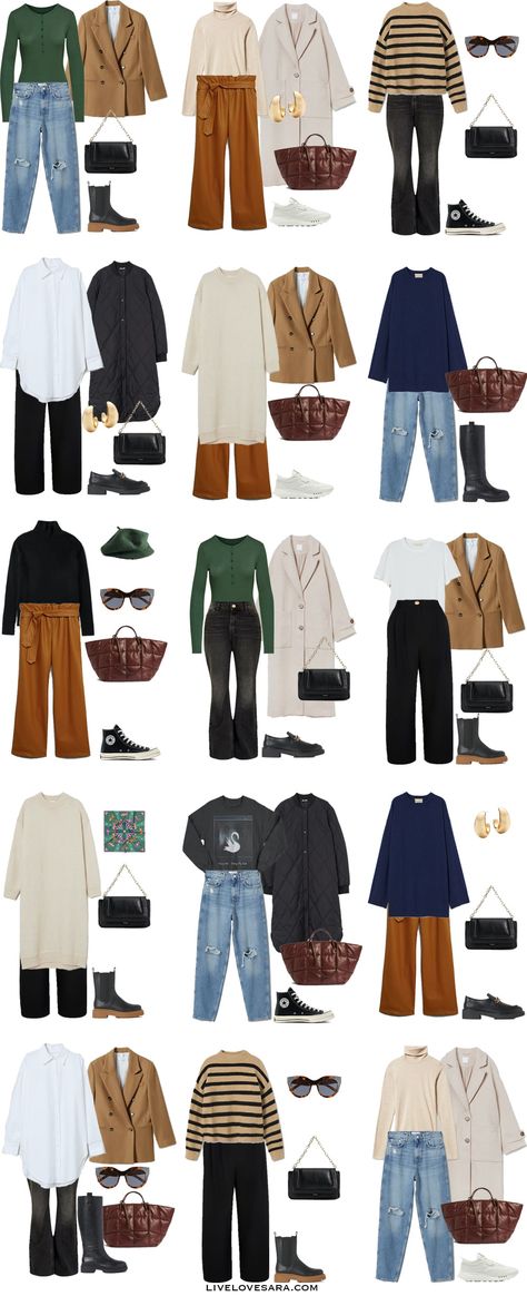 Classic Earth Tone Style, Minimalist Autumn Capsule Wardrobe, Muslimah Capsule Wardrobe, Autumn Coloured Outfits, Soft Autumn Minimalist Wardrobe, Clothes Autumn Outfit Ideas, Warm Toned Outfits Color Palettes, Warm Tone Color Palette Clothes, Autumn Color Outfit Ideas