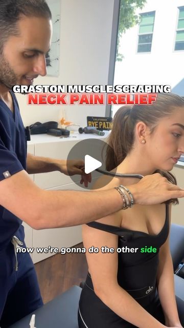 Dr. Ash Khodabakhsh - The Chiro Guy on Instagram: "Amazing Neck Pain Relief - Graston Muscle Scraping - By Best Chiropractor in Beverly Hills  Graston Muscle Scraping is a type of massage therapy that breaks up scar tissue, adhesions, and helps relax tight muscles. Neck pain can be caused from muscles that are tight resulting in nerve compression, muscle tension, head aches, and much more. Muscle scraping also promotes healing by increasing blood and oxygen flow to the treated areas.   #musclescraping #graston #neckpain#grastontechnique #muscle #massage #bestchiro #losangeles #thechiroguy #beverlyhills #bestchiropractor #chiro #chiropractic  👨🏻‍⚕️Visit us at our office located at 150 S Rodeo Dr. Suite 255 Beverly Hills, CA 90212. Follow us on Instagram at @thechiroguy and TikTok at @thec Scraping Massage Therapy, Neck Muscle Pain Relief, Tight Neck Muscles Relief, Muscle Scraping, Neck Muscle Pain, Head Pain Relief, Muscle Massage, Head Pain, Posture Exercises