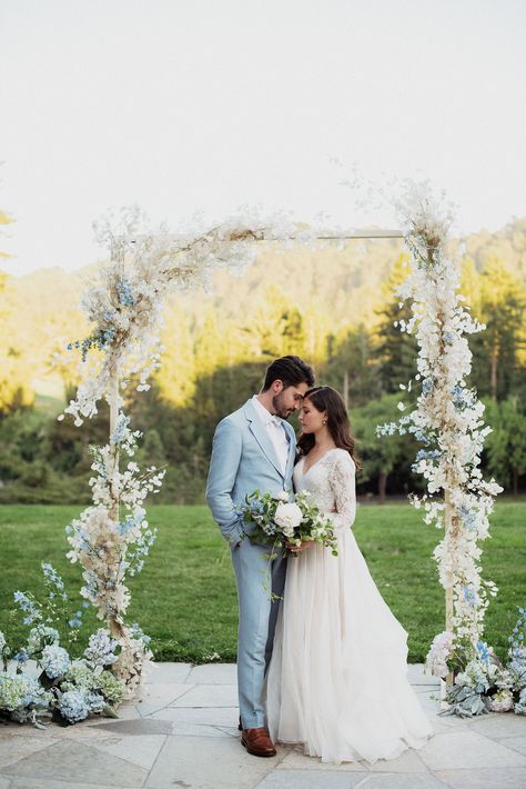 Blue Wedding Beach, Wedding With Blue Accents, Blue And White Wedding Decor, May Wedding, Baby Blue Wedding Theme, Powder Blue Wedding, Baby Blue Weddings, Redwood Wedding, Wedding Photography Checklist