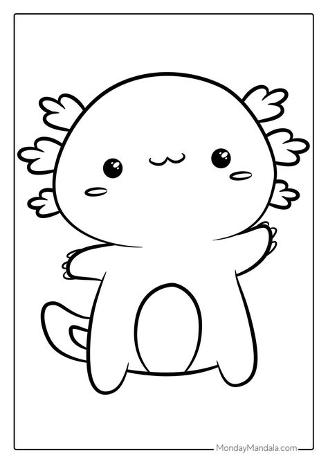 Axolotl Coloring Page, Anna Et Elsa, Printable Paper Patterns, Aquatic Art, Coloring Page Ideas, Coloring Pages For Boys, Different Art Styles, Coloring Pages Printable, Page Ideas