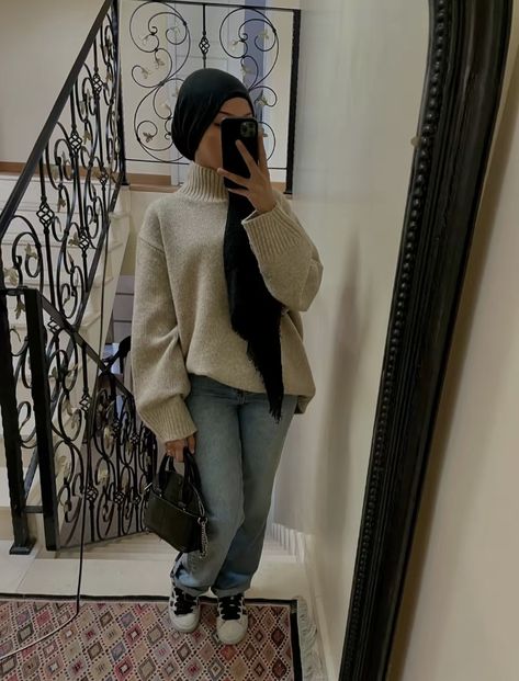 Zara Hijab Outfit, Hijab Outfit Winter, Hijabi Style Outfits, Outfit Voile, Hijabi Winter Outfits, Winter Hijab Outfits, French Style Outfits, Modest Winter Outfits, Estilo Hijab