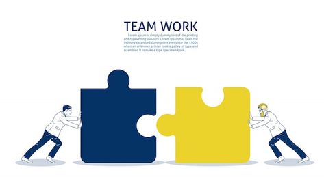 Two businessman pushing two jigsaw piece... | Premium Vector #Freepik #vector #collaboration #team-collaboration #problem-solution #problem-solving Hand Template, Parent Newsletter Template, File Cover, Jigsaw Piece, Powerpoint Presentation Slides, Text Template, Graphic Design Infographic, Design Infographic, Creative Poster