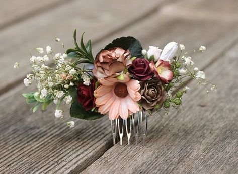 Greenery Hair Piece, Boho Bridal Hair, Wedding Color Pallet, Floral Hair Combs, Beautiful Hair Accessories, Rustic Flower, Baby Breath, Flower Comb, Flower Crown Wedding