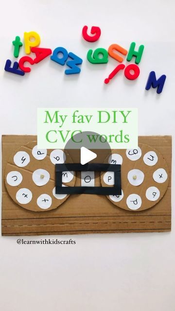 Blending Activity For Kindergarten, Word Blending Activities, Vowels Craft, Ending Letters, Kids Craft Work, Easy Learning Activities, Word Wheel, Two Letter Words, Cvc Word Activities