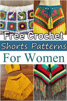 Crochet Granny Pants, Granny Square Shorts Pattern Free, Crochet Festival Outfit Pattern, Granny Square Shorts Pattern, Granny Stitch Shorts, Crochet Shorts Pattern Free, Crochet Bottoms Pattern, Crochet Beach Wear Pattern, Granny Square Shorts