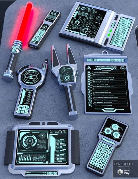 Sci Fi Equipment Technology, Science Fiction Technology, Sci Fi Prop Design, Scifi Gadgets, Superhero Gadgets, Cyberpunk Technology, Space Gadgets, Sci Fi Technology, Future Technology Gadgets