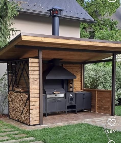 Outdoor Camping Kitchen, Home Designs Exterior, Outdoor Barbeque, Outdoor Kitchen Plans, Outdoor Bbq Kitchen, Backyard Fireplace, Backyard Kitchen, Home Decor Ideas Living Room, Home Decoration Ideas