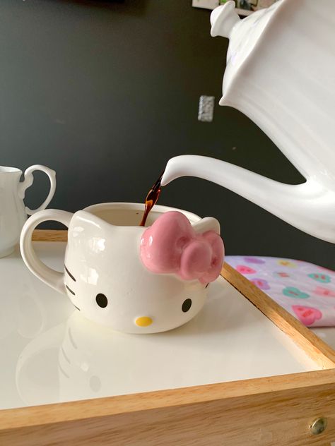 Hello Kitty Pinch Pot, Hello Kitty Pottery, Pottery Hello Kitty, Hello Kitty Ceramic Mug, Sanrio Mug, Hello Kitty Mug, Hello Kitty Pink, Hello Kitty Aesthetic, Pretty Mugs