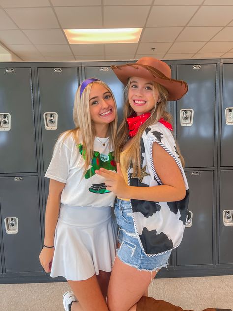 Toy Story Spirit Day, Disney School Spirit Week, Movie Character Hoco Week, Toy Story Dress Up, Disney Homecoming Theme Outfits, Disney Spirit Day, Spirit Week Character Day, Movie Character Costumes Spirit Week, Toy Story Outfit Ideas