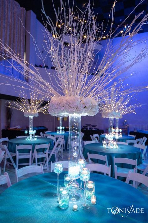 Winter wonderland wedding centerpieces