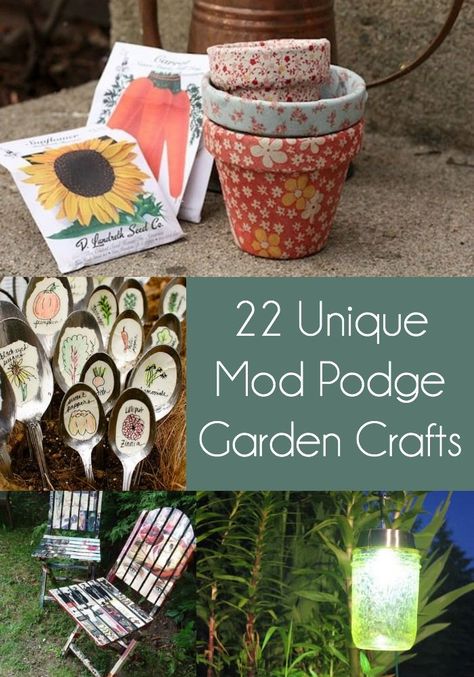 Outdoor Crafts For Adults, Fun Outdoor Crafts, Backyard Crafts, Diy Summer Crafts, Mod Podge Crafts, Decoupage Diy, Diy Crafts For Adults, Crafts For Adults, Outdoor Crafts