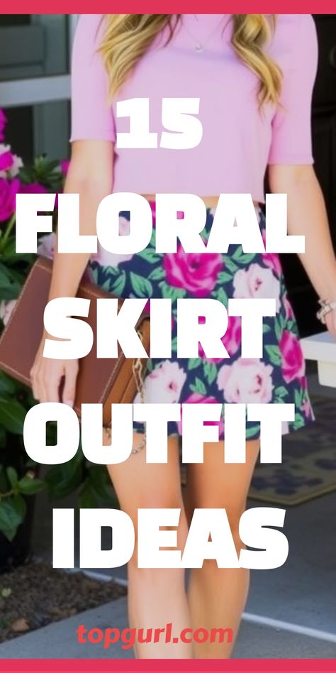 Floral Skirt Outfit Ideas Floral Skirt Outfit Ideas, Floral Skirt Outfit, Floral Skirt Outfits, Cute Tees, Skirt Outfit Ideas, Floral Skirts, Floral Pleated Skirt, Skirt Crop, Brunch Date