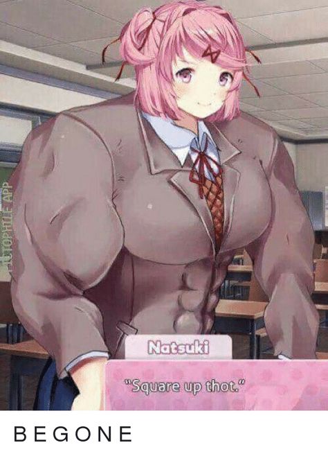 Natsuki the Thot Destroyer Oki Doki, Literature Club, Anime Memes Funny, Laughing So Hard, Visual Novel, The Villain, Friends Funny, A Sign, An Anime