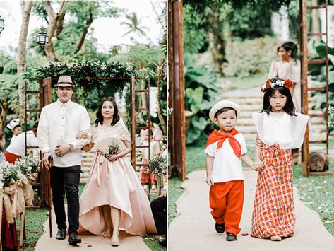 Check Out This Fun Filipiniana Wedding with All Its Traditional Beauty! | https://brideandbreakfast.ph/2019/07/03/fun-traditional-filipiniana-wedding/ Filipina Wedding Theme, Traditional Filipino Wedding Theme, Filipiñana Wedding Theme, Filipiniana Entourage, Filipino Traditional Wedding, Filipino Inspired Wedding, Filipiniana Wedding Theme Reception, Modern Filipiniana Wedding Theme, Filipino Themed Wedding