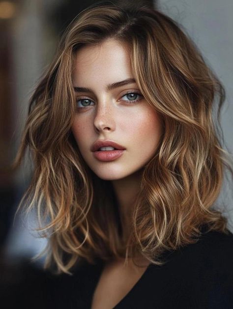 Chic Medium Wavy Hairstyle Ideas: Effortless Waves and Stylish Looks Wavy Hair Mid Length, Loose Wave Perm, Crimped Waves, Medium Length Wavy Hair, Medium Waves, Effortless Waves, Medium Bob Haircut, Wavy Hairstyle, Wavy Hairstyles Medium