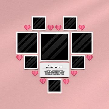 Photos Heart Collage, Birthday Frames Design For Pictures, How To Make A Heart Out Of Pictures, Heart Photo Collage Template 4x6, Cute Collage Template, Heart Picture Collage Layout, Love Photo Frame Design, Photo Frame Template Design, Birthday Photo Frame Collage