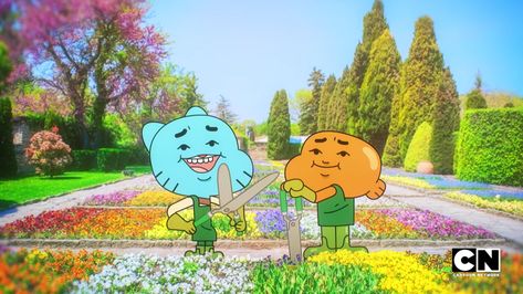 Ernie Costume, Gumball E Darwin, Shimmer And Shine Characters, Gumball Darwin, Well That Escalated Quickly, Cartoon Garden, Matching Pictures, Escalated Quickly, Amazing World Of Gumball