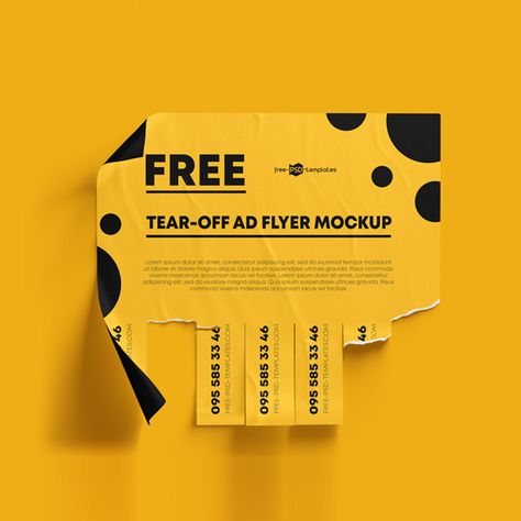 Free Tear-off Ad Flyer Mockups in PSD Tear Off Poster, Tear Off Flyer Design, Creative Manifesto, Tear Off Flyer, Business Fonts, Instagram Font, Trendy Fonts, Flyer Mockup, Zine Design