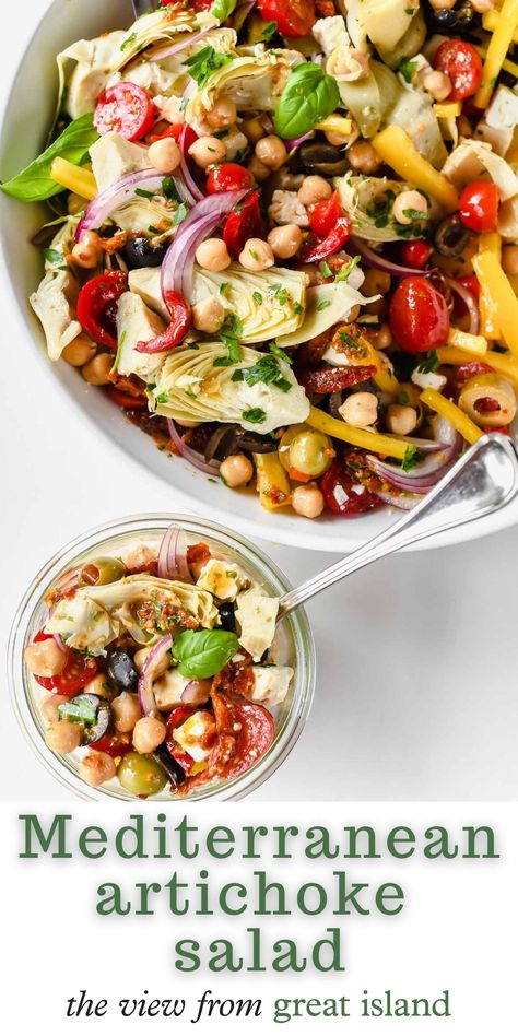 Mediterranean Artichoke Salad, Cucumber Artichoke Salad, Medatrainian Salad Recipes, Grilled Artichoke Salad, Artichoke Bean Salad, Tuscan Artichoke Salad, Mediterranean Heart Healthy Recipes, Tuscan Artichoke Tomato Salad, Mediterranean Salad Bowl