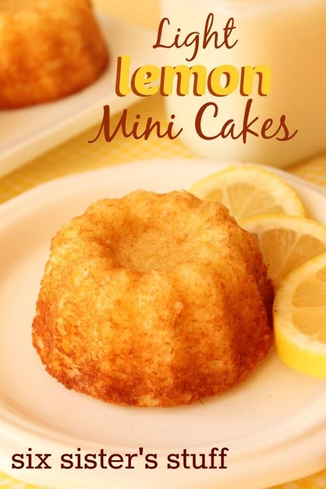 Mini Cakes Recipe, Mini Bundt Cakes Recipes, Mini Cake Recipe, Six Sisters Stuff, Lemon Bundt Cake, Mini Bundt Cakes, Lemon Cake Recipe, Moist Cake, Lemon Flavor