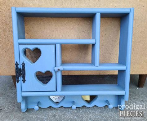 Heart Shelves, Groovy Apartment, Country Shelves, Upcycle Wood, Shelf Makeover, Heart Shelf, Small Wall Shelf, Blue Shelves, Harvest Sign