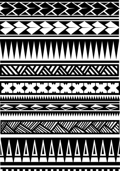 Polynesian Patterns Tattoo, မာယာ Tattoo, Polynesian Tattoo Pattern, Polynesian Tattoo Stencil Patterns, Geometric Polynesian Tattoo, Black Band Tattoo, 3 Layer Tribals, Polynesian Tattoo Sleeve, Band Tattoos For Men