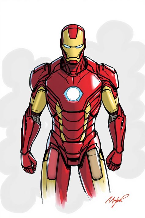 Check Out This Iron Man Simple Drawing & 12+ Other Iron Man Drawing Ideas! #drawing #drawingideas Simple Iron Man Drawing, Iron Man Art Draw, How To Draw Iron Man, Super Hero Drawings Easy, Marvel Drawings Easy, Iron Man Drawing Easy, Iron Man Dibujo, Draw Iron Man, American Flag Drawing