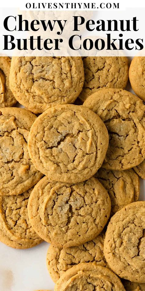 Chewy peanut butter cookies is the best, soft and chewy old fashioned peanut butter cookies recipe made from simple ingredients with no chilling time. Easy Chewy Peanut Butter Cookies, Peanut Butter Cookies Gooey, Old School Cafeteria Peanut Butter Cookies, The Best Chewy Peanut Butter Cookies, Subway Peanut Butter Cookie Recipe, Old School Peanut Butter Cookies, Big Soft Peanut Butter Cookies, Soft And Chewy Peanut Butter Cookies Recipe, Thick And Chewy Peanut Butter Cookies