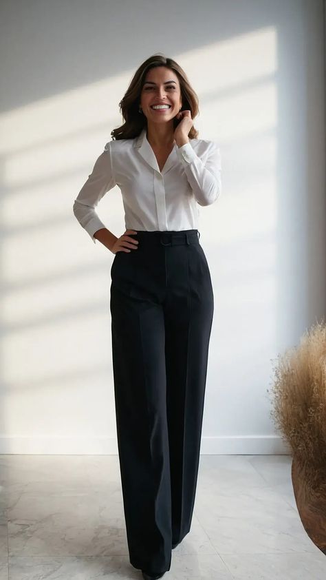 Unleashing Boss Vibes: 15 Business Woman Outfit Ideas for Every Occasion - TecArticles Business Professional Woman, Business Slacks Women, Classic Business Outfits Women, Hr Interview Outfit, Buissness Clothes Professional, Katrina Suits, Women’s Business Causal, Womens Slacks Outfits Business, Executive Women Outfits