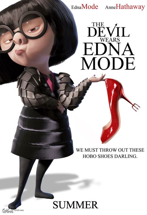 Edna Mode from "The Incredibles" She probably wouldn't last long, but her commentary on wardrobe and designs would be quite amusing. Edna Mode, Devil Wears Prada, Disney Memes, Disney And Dreamworks, Disney Love, The Devil, Disney Wallpaper, Disney Magic, Mode Inspiration