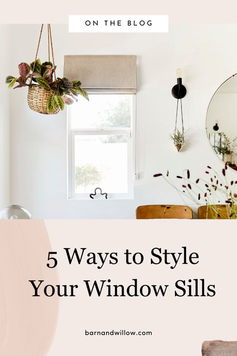 Your window sills are brimming with design opportunity–check out the Barn & Willow blog to learn 5 ways to style your window sills. How To Style Window Sills, Bedroom Window Sill Decor Ideas, Window Sill Ideas Decoration Bedroom, Bathroom Window Sill Decor, Window Sill Decor Living Room, Window Sill Ideas Decoration, Bathroom Window Sill Ideas, Decorate Window Sill, Window Sill Ideas