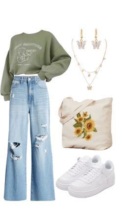 Aesthetic Outfit Combos, Outfit Ideas Spring Aesthetic, College Outfit Ideas Casual, Aesthetic Outfits Teen Girl, Fashion Outfits 2024 Trends, 2024 Outfits Trends, Trending Clothes 2024, Pastel Fall Outfits, Arty Aesthetic Outfits