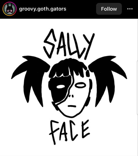 Sally Face Black And White, Sally Face Drawings Easy, Sally Face Tattoo Ideas, Sally Face Doodles, Minimalist Face Tattoo, Sally Face Drawings, Sally Face Tattoo, Sally Face Drawing, Sally Face Art