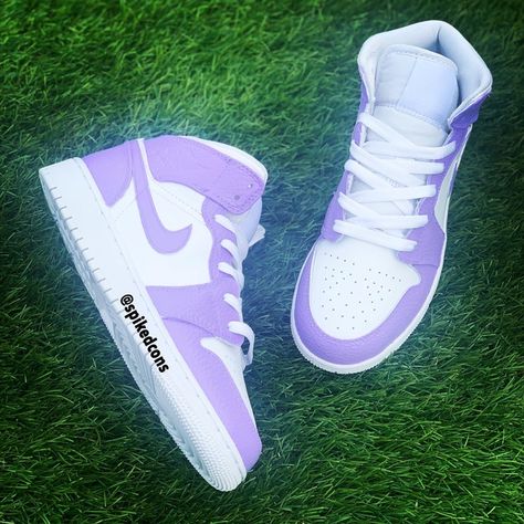 Custom Jordan 1 Mid, Custom Jordans, Air Shoes, Nike Shoes Girls, Basket Style, Jordan Shoes Girls, Preppy Shoes, All Nike Shoes, Purple Nikes