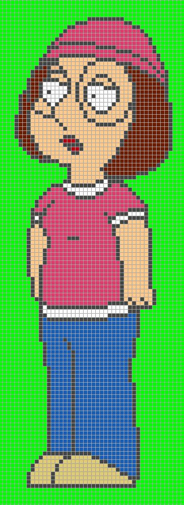 Meg - Family Guy perler bead pattern Minecraft Pixel Art Templates, Cross Stitch Family, Stitch Character, Easy Pixel Art, Art Templates, Pixel Art Templates, 8bit Art, Perler Bead Templates, Graph Paper Art