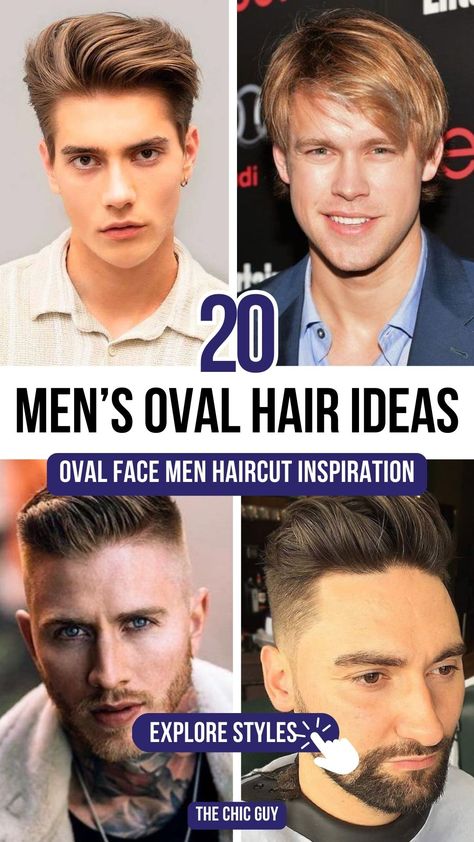 Top 20 Stylish Haircuts for Men with Oval Faces Men’s Haircut For Oval Faces, Men Oval Face Haircut, Men’s Hairstyles For Oval Face Shape, Haircuts For Oval Face Shape Men, Oval Head Shape Hairstyles Men, Best Oval Face Hairstyles, Mens Oval Face Hairstyles, Haircuts For Oval Shaped Face Men, Hairstyles For Men Oval Face