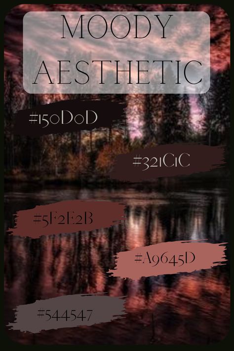 Goth Color Palette Hex Code, Witchy Color Palette Hex Codes, Aesthetic Hex Codes, Witchy Color Palette, Gothic Color Palette, Dark Academia Color Palette, Colors Moodboard, Podcast Inspiration, Dark Academia Color