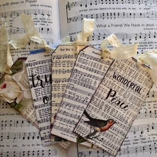 Little Birdie Blessings : 6 Free Printable Hymn Tags Hymn Pages Crafts, Bible Junk Journal, Crafts With Hymnal Pages, Crafts Using Old Hymnal Pages, Thankful Tags, Hymn Page Ornaments, Unexpected Blessings, Free Printable Hymns Sheet Music Old Rugged Cross, Scripture Crafts