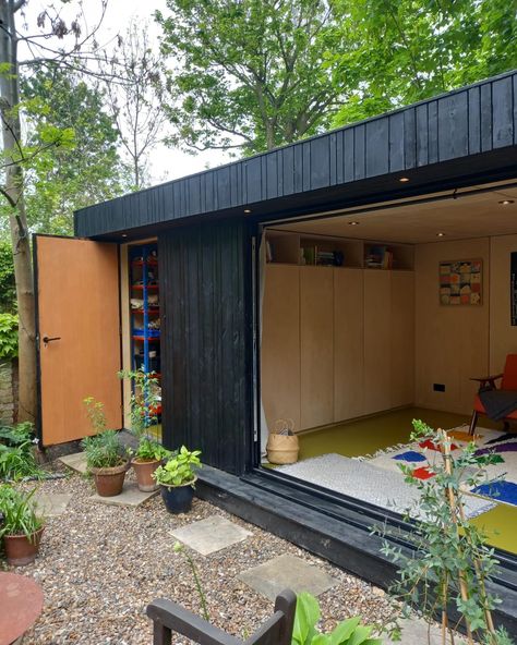 This is a shou Sugi ban OKOPOD in our oko_deco styling. It has barcode burnt thermowood cladding, large aluminium bifold doors and rubber floors. There’s a seperate shed area for garden tool storage and a sedum roof to complete the look. Contact us for more information info@okopod.com #gardenroom #gardenstudio #gardenpod #gardenoffice #homeoffice #gardenhangout #office #wfh #workfromhome #gardengoals #landscapedesign #prefab #annex #annexe #prefabhome #prefab #morespace #homeextension Garden Office Ideas, Garden Office Shed, Garden Room Interiors, Sedum Roof, Garden Room Ideas, Garden Pods, Garden Cabins, Healing Room, Garden Workshops