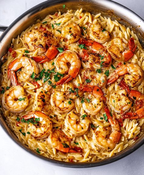 Shrimp Orzo Recipes Healthy, Marry Me Shrimp, Orzo Recipes Healthy, Creamy Orzo Recipes, Orzo Recipes Side, Orzo Pasta Recipe, Shrimp And Orzo, Creamy Orzo Pasta, Orzo Pasta Recipes