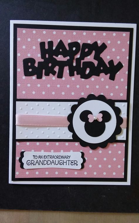 Minnie Mouse Birthday Cards Diy, Diy Disney Birthday Card, Disney Birthday Card Ideas, Mickey Mouse Birthday Cards, Disney Birthday Cards Diy, Disney Cards Handmade, Diy Disney Cards, Minnie Mouse Birthday Card, Pinterest Birthday Cards